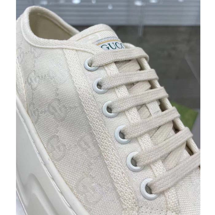 G*u*i unisex gg sneaker white original gg canvas flat interlocking g 5 cm heel