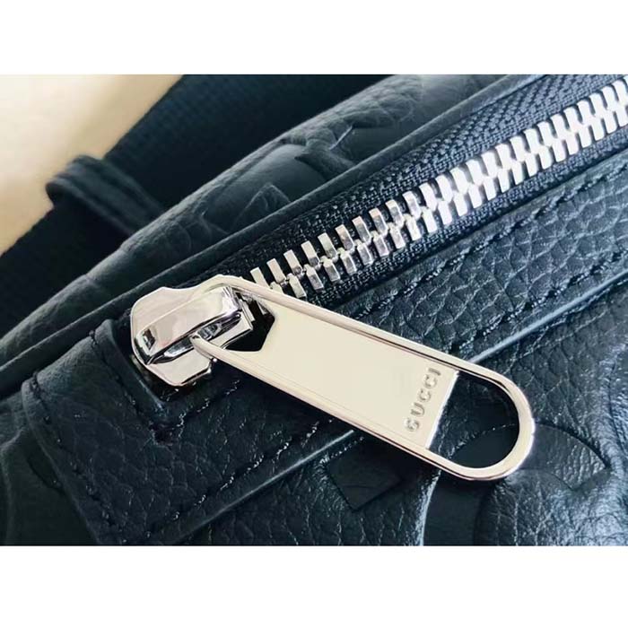 G*u*i unisex jumbo gg belt bag black leather zip closure