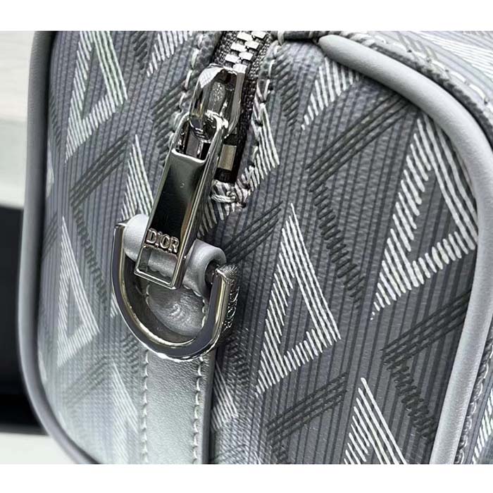 dior unisex cd lingot pouch gray cd Di*m*nd canvas smooth calfskin