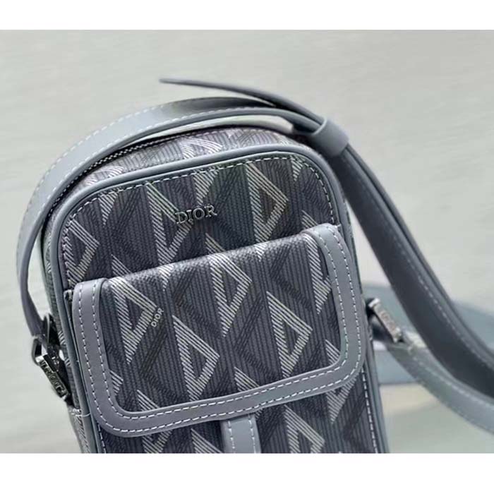 dior unisex hit the road vertical pouch dior gray cd Di*m*nd canvas