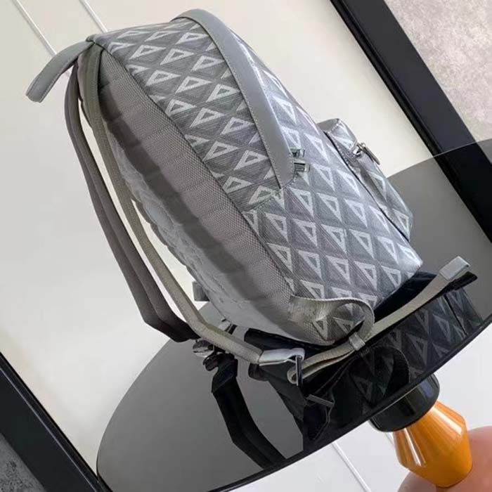 dior unisex rider backpack gray cd Di*m*nd canvas smooth calfskin