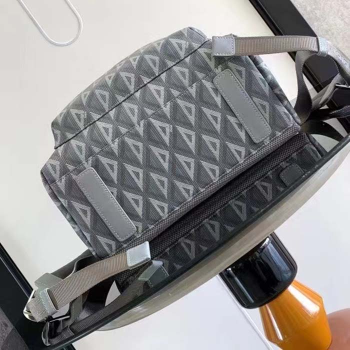 dior unisex rider backpack gray cd Di*m*nd canvas smooth calfskin