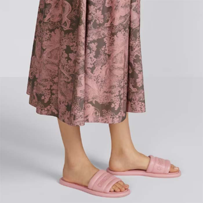 Dior Women CD Every-D Slide Pink Embossed Lambskin