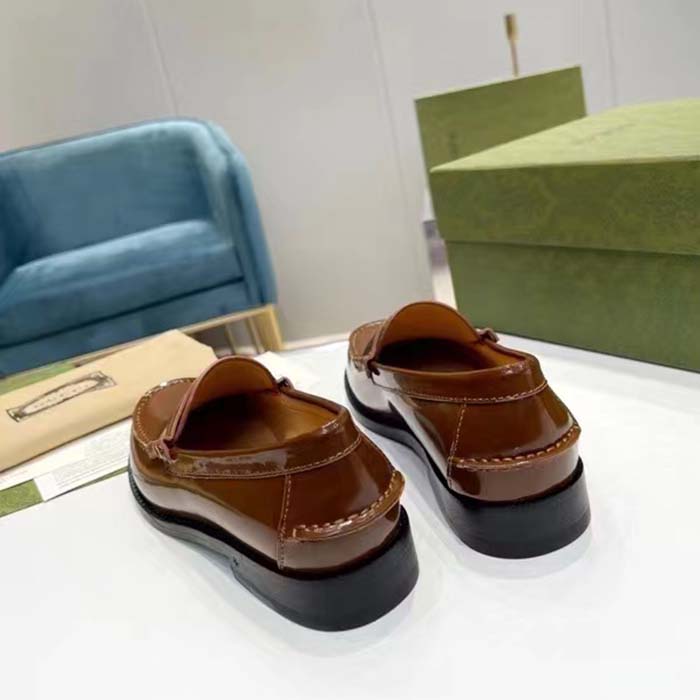 G*u*i unisex gg interlocking g cut-out loafer cuir leather flat 1.5 cm heel