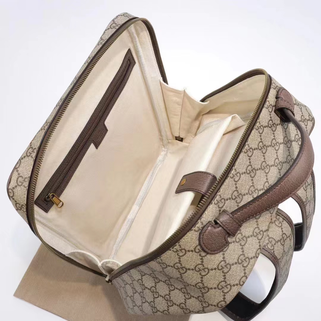 G*u*i unisex ophidia gg medium backpack beige ebony gg supreme canvas double g