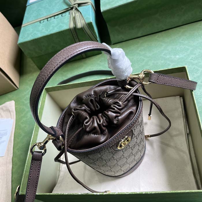 G*u*i gg unisex ophidia mini bucket bag beige ebony gg supreme double g