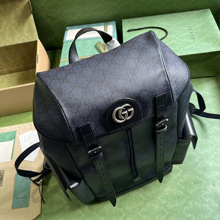 G*u*i unisex ophidia gg medium backpack blue black gg supreme canvas double g