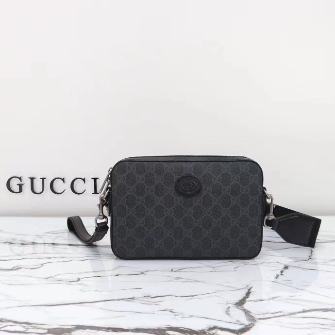 G*u*i gg unisex ophidia gg crossbody bag interlocking g black gg supreme canvas zip closure