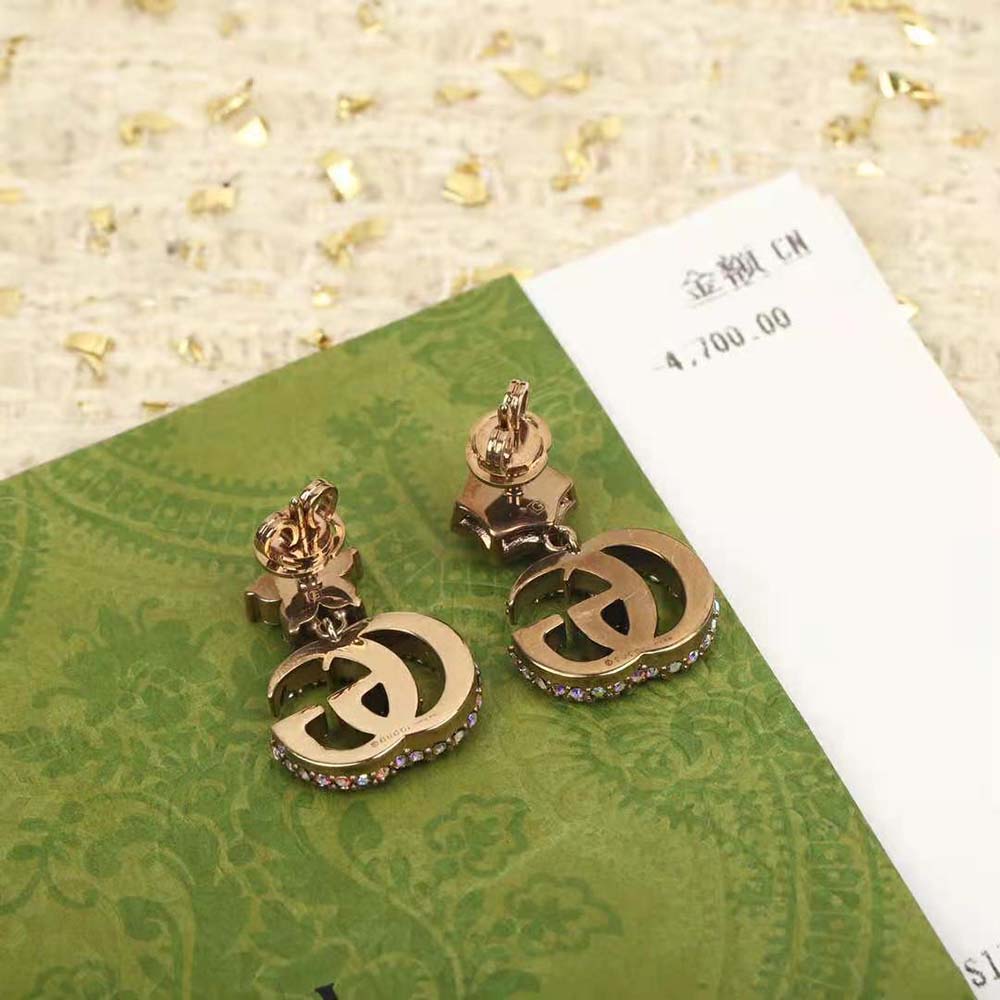 G*u*i women crystal double g earrings