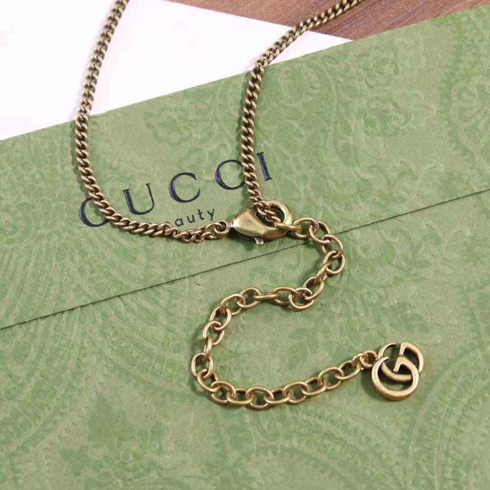 G*u*i women double g necklace with crystals