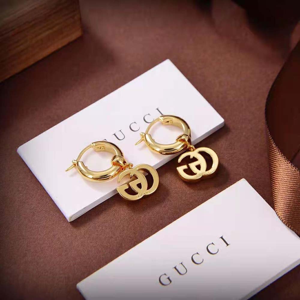 G*u*i women gg running yellow gold earrings