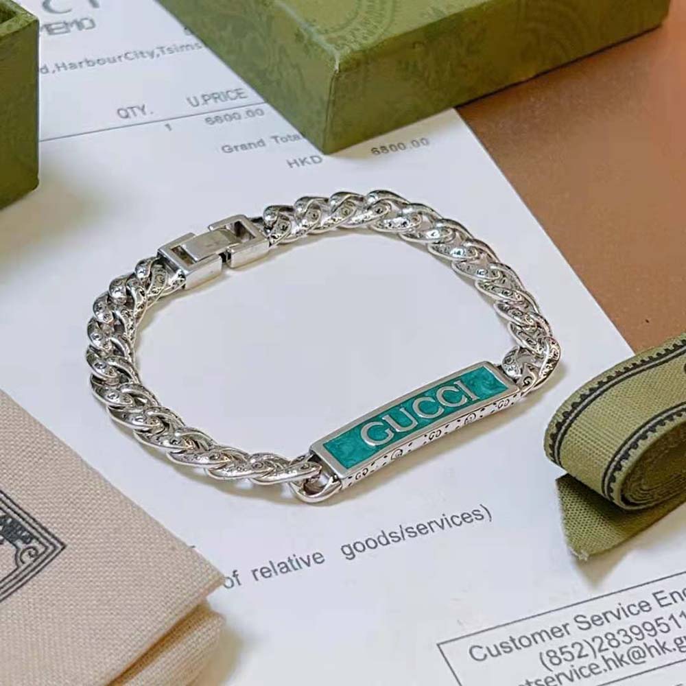 G*u*i women G*u*i logo enamel bracelet