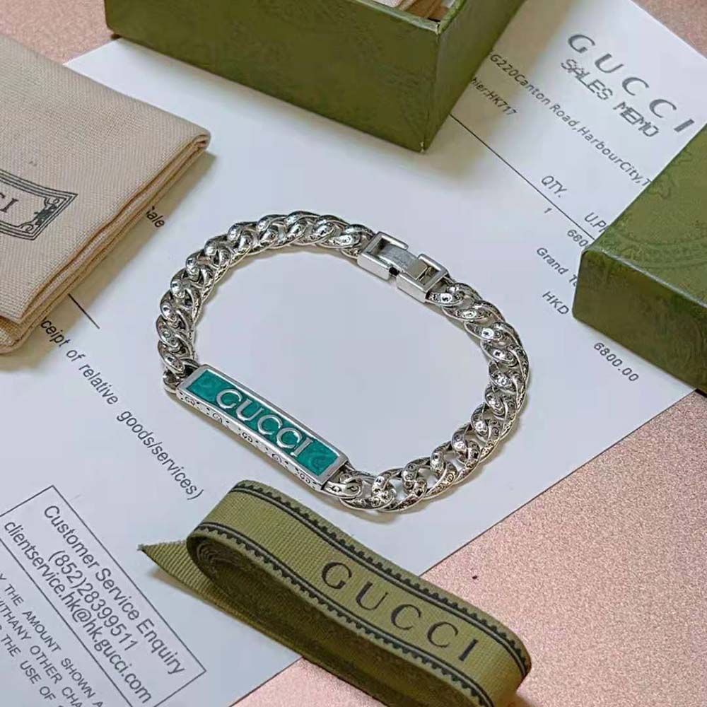 G*u*i women G*u*i logo enamel bracelet