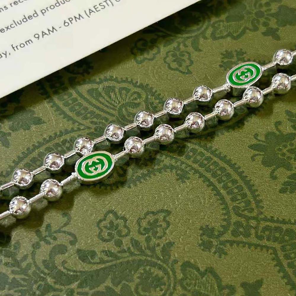 G*u*i women interlocking g boule chain necklace