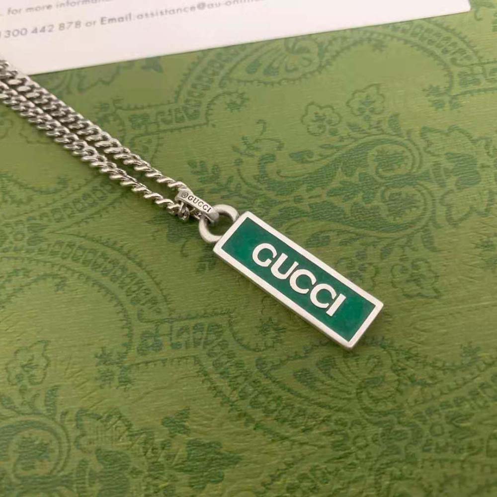 G*u*i women necklace with enamel pendant