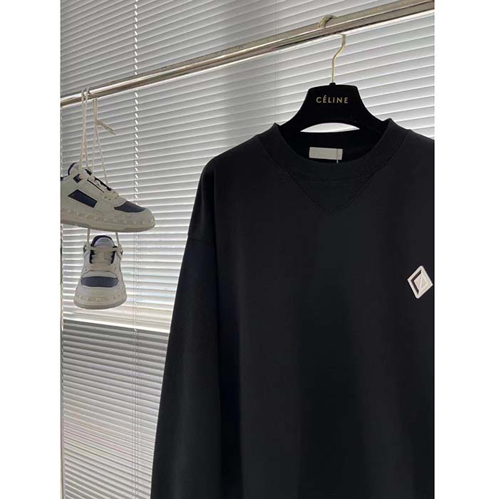 dior women cd Di*m*nd oversized sweatshirt navy blue organic cotton fleece