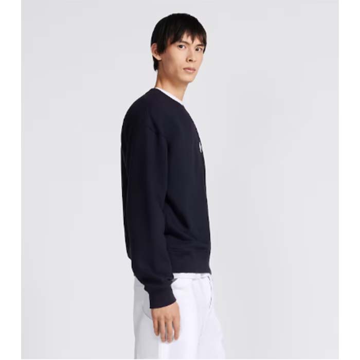 dior men cd Di*m*nd oversized sweatshirt navy blue organic cotton fleece