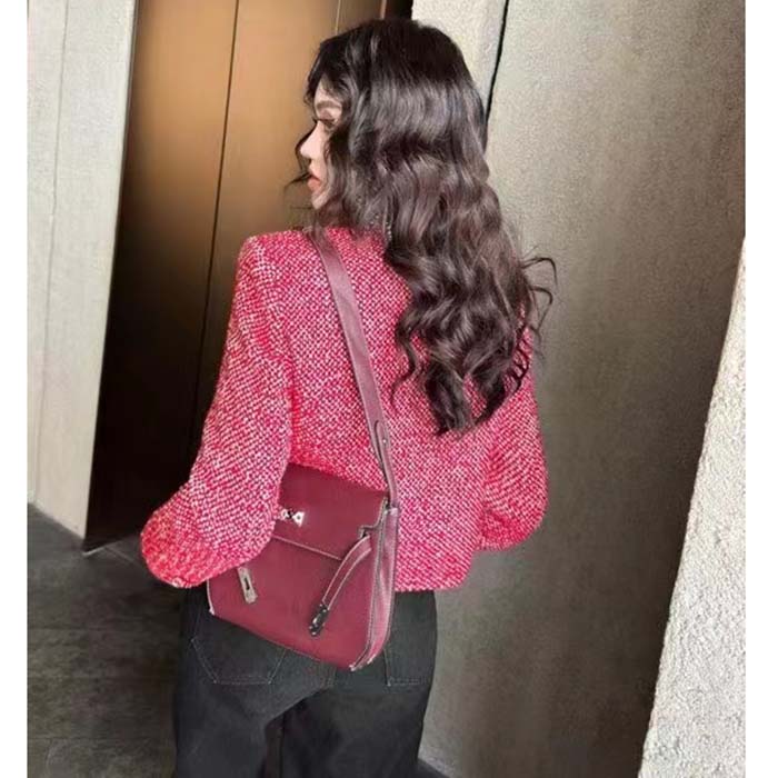 G*u*i women gg tweed jacket lined collarless double-breasted two front pockets