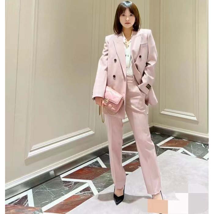 G*u*i women gg wool jacket point revers double-breasted breast pocket rear vent