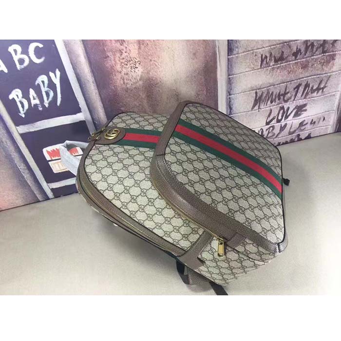 G*u*i unisex ophidia gg backpack beige ebony gg supreme canvas double g style ‎779901 fabyy 9744