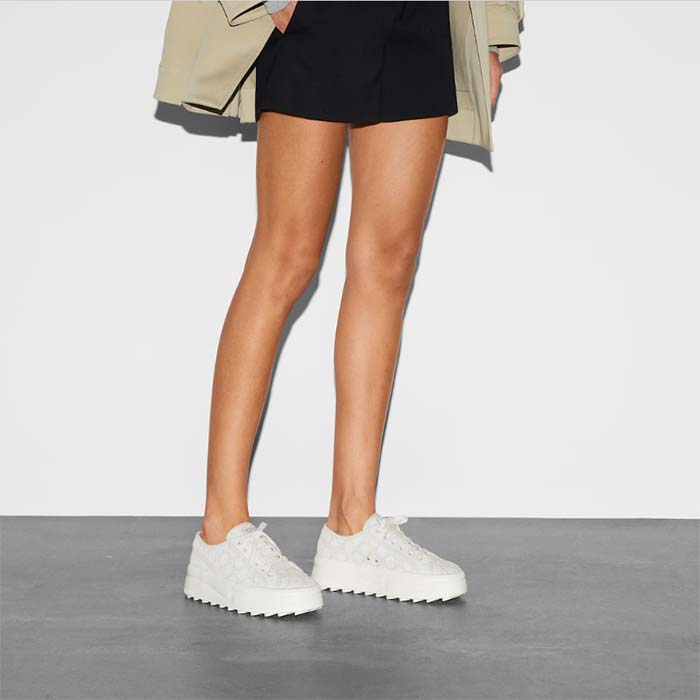 G*u*i unisex tennis 1977 sneaker off white canvas gg embroideries mid-heel