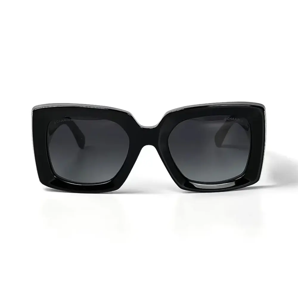 Chanel Women Rectangle Sunglasses Black Gold A71377X08101S2216