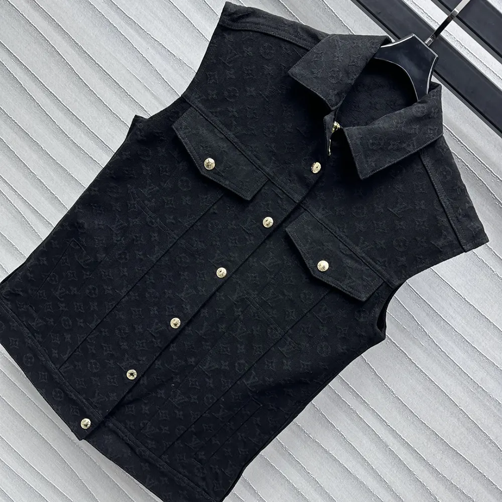 Louis Vuitton Women Sleeveless Monogram Jacquard Denim Jacket 1AGHDP