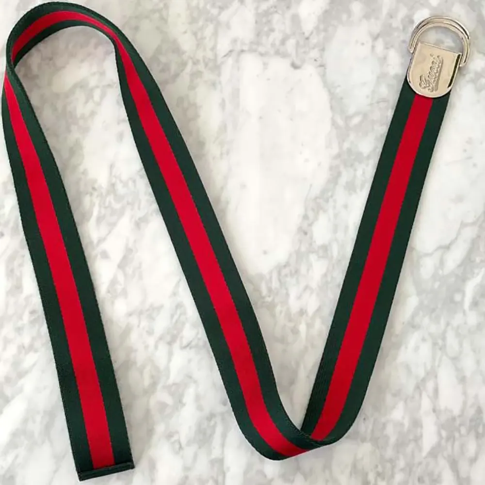 G*u*i unisex web wide belt with G*u*i script buckle 787895haagv8479