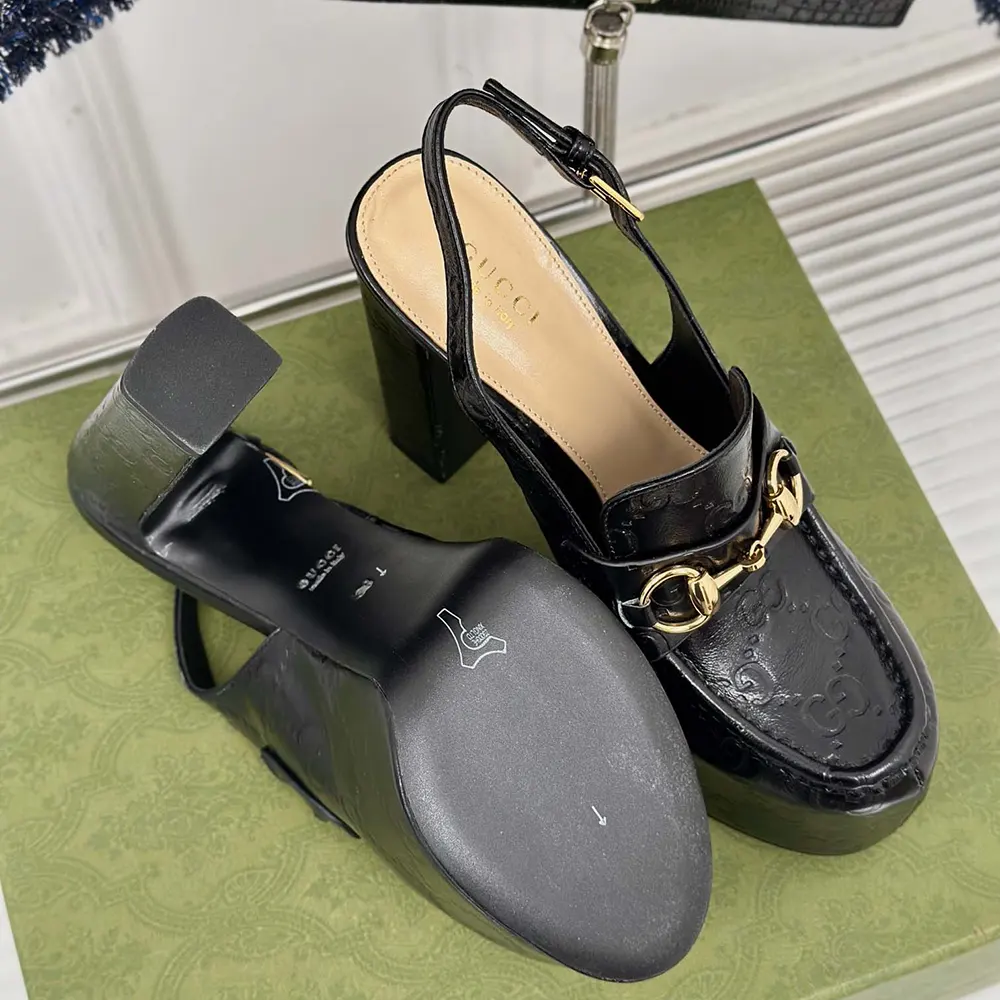G*u*i women horsebit platform loafer slingback 805308aad4u1000