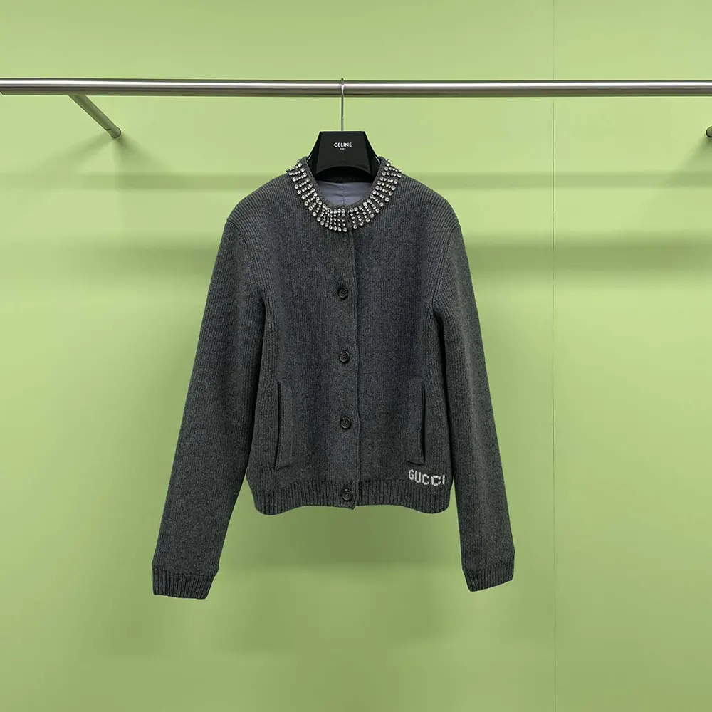 G*u*i women padded rib wool cardigan 807741xkefh1189