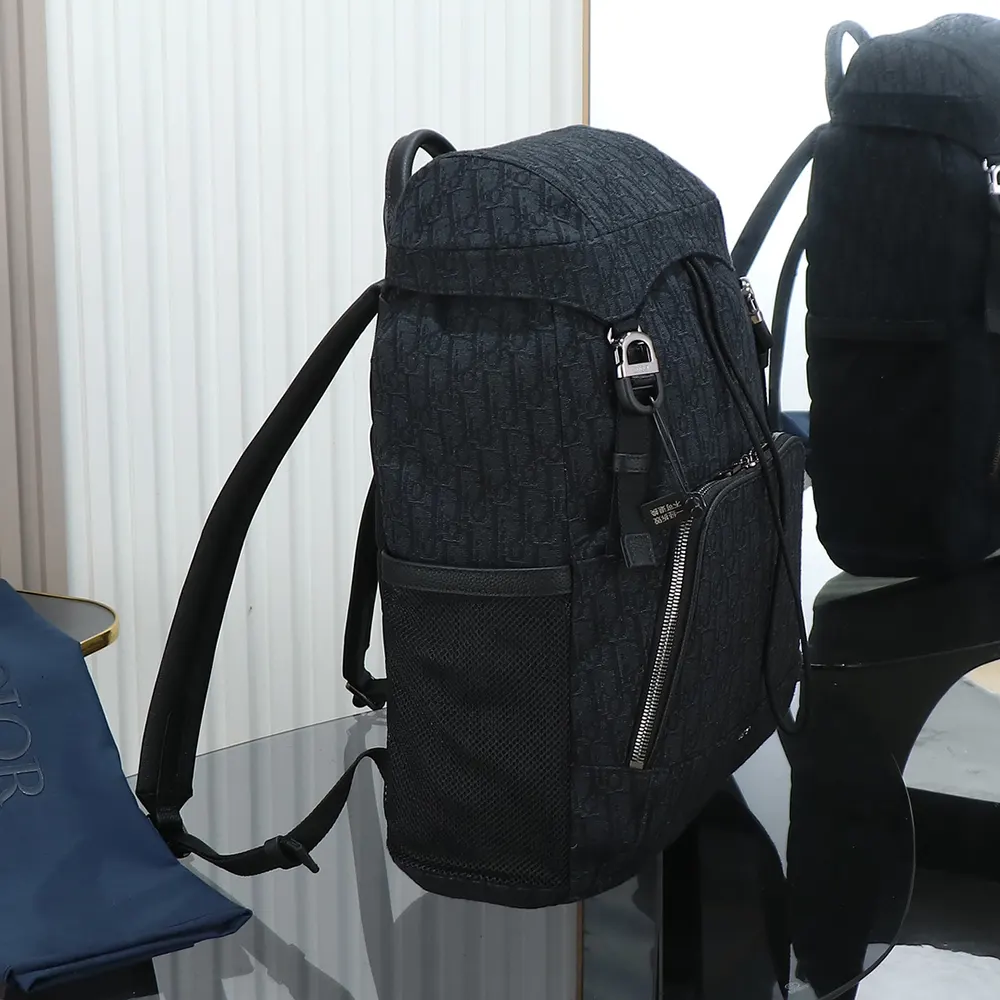 Dior Men Dior 8 Backpack with Flap Black Dior Oblique Jacquard