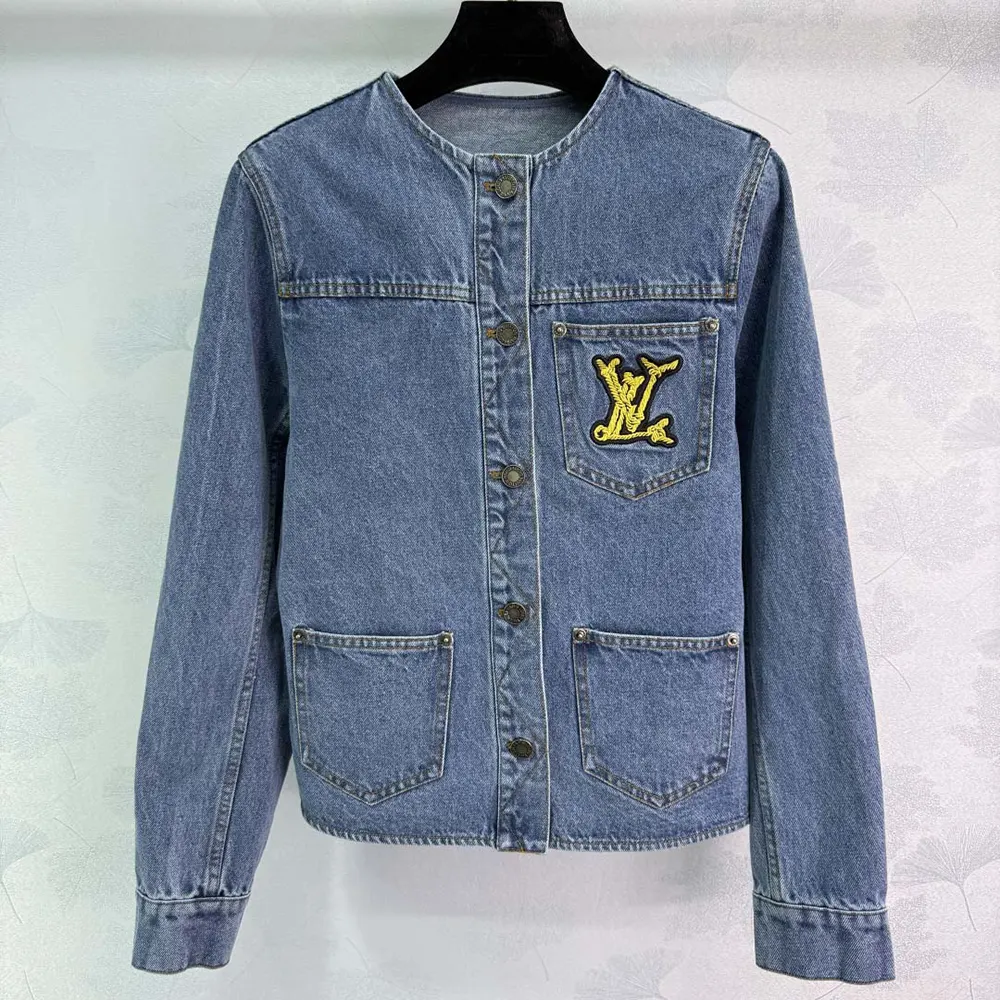 Louis Vuitton Men Denim Fitted Jacket-Blue 1AHHS5